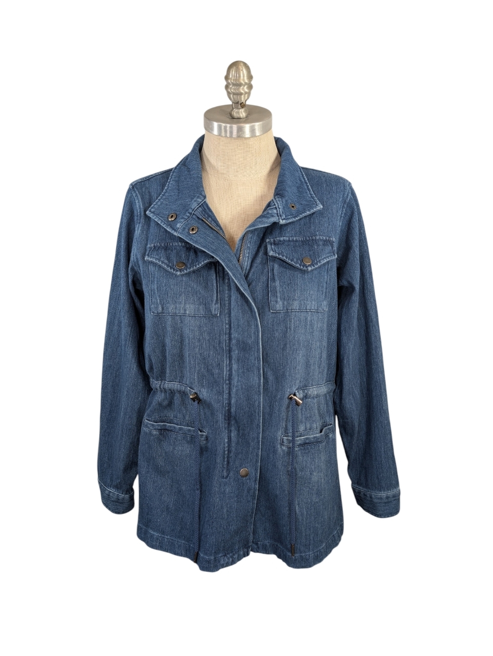 DG2 by Diane Gilman Virtual Stretch Denim Zip Anorak - Size Medium